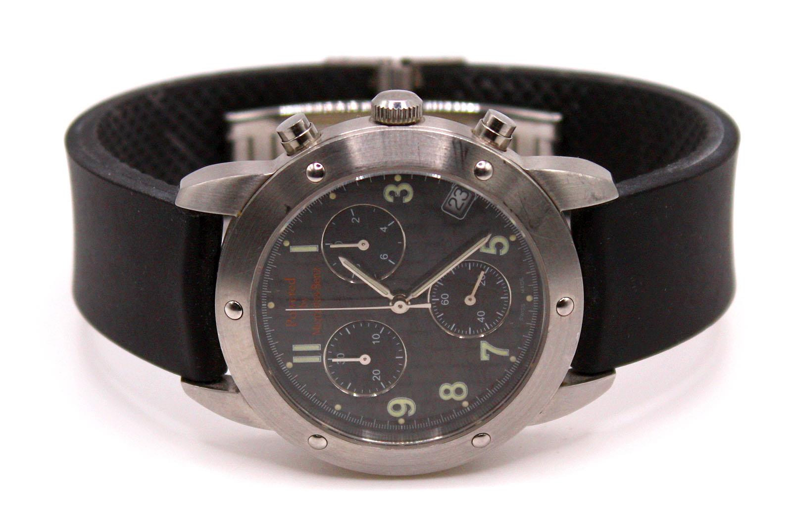 Men’s Mercedes Benz Watch 467-280 Black Dial, Date, Chrono Resin Band