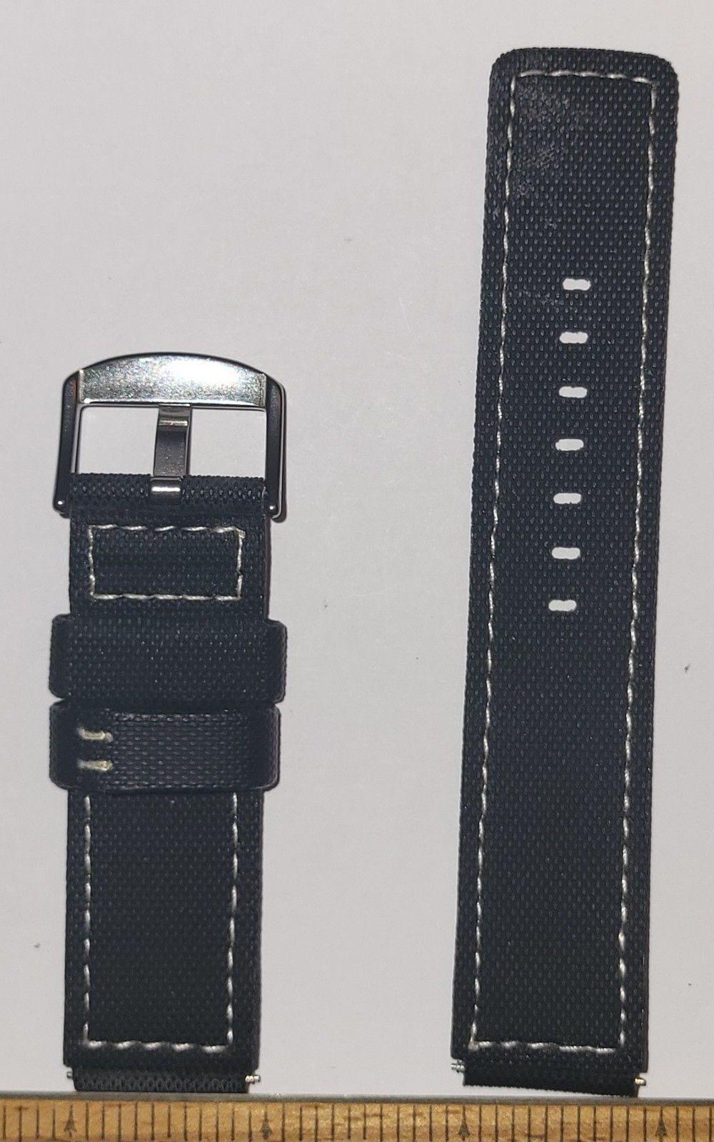 NOS Pro-Grade Sailcloth Composite 22mm Notched Dive Strap (Flares to 24mm) 