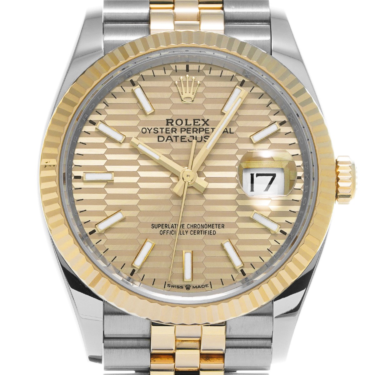 ROLEX Datejust 126233 Golden Fluted Motif WATCH 695958