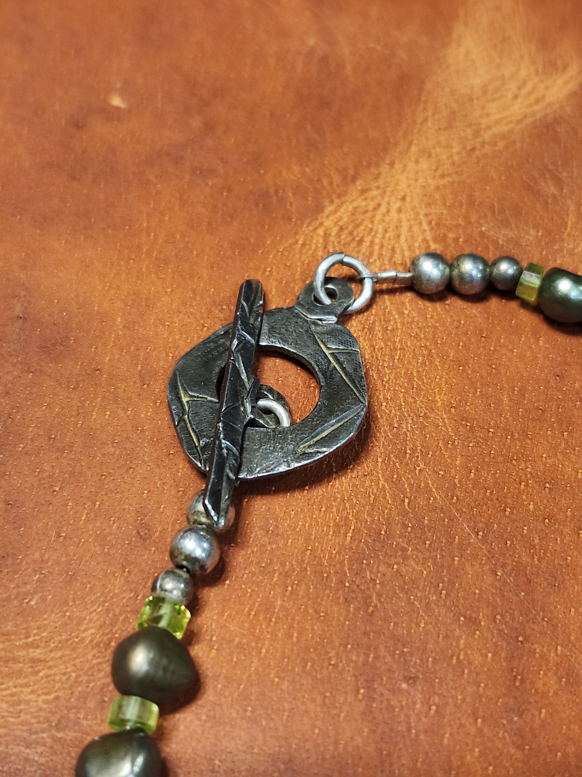 Handrafted .999 Fine Silver Artisan Necklace With Natural Stones & Pearls