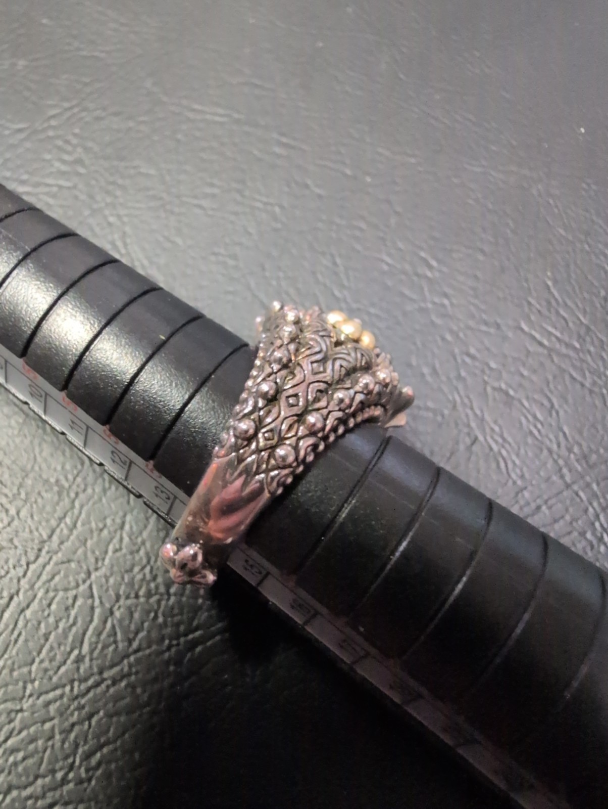 Barbara Bixby Sterling silver 925 18k gold rhodolite garnet ring size 7