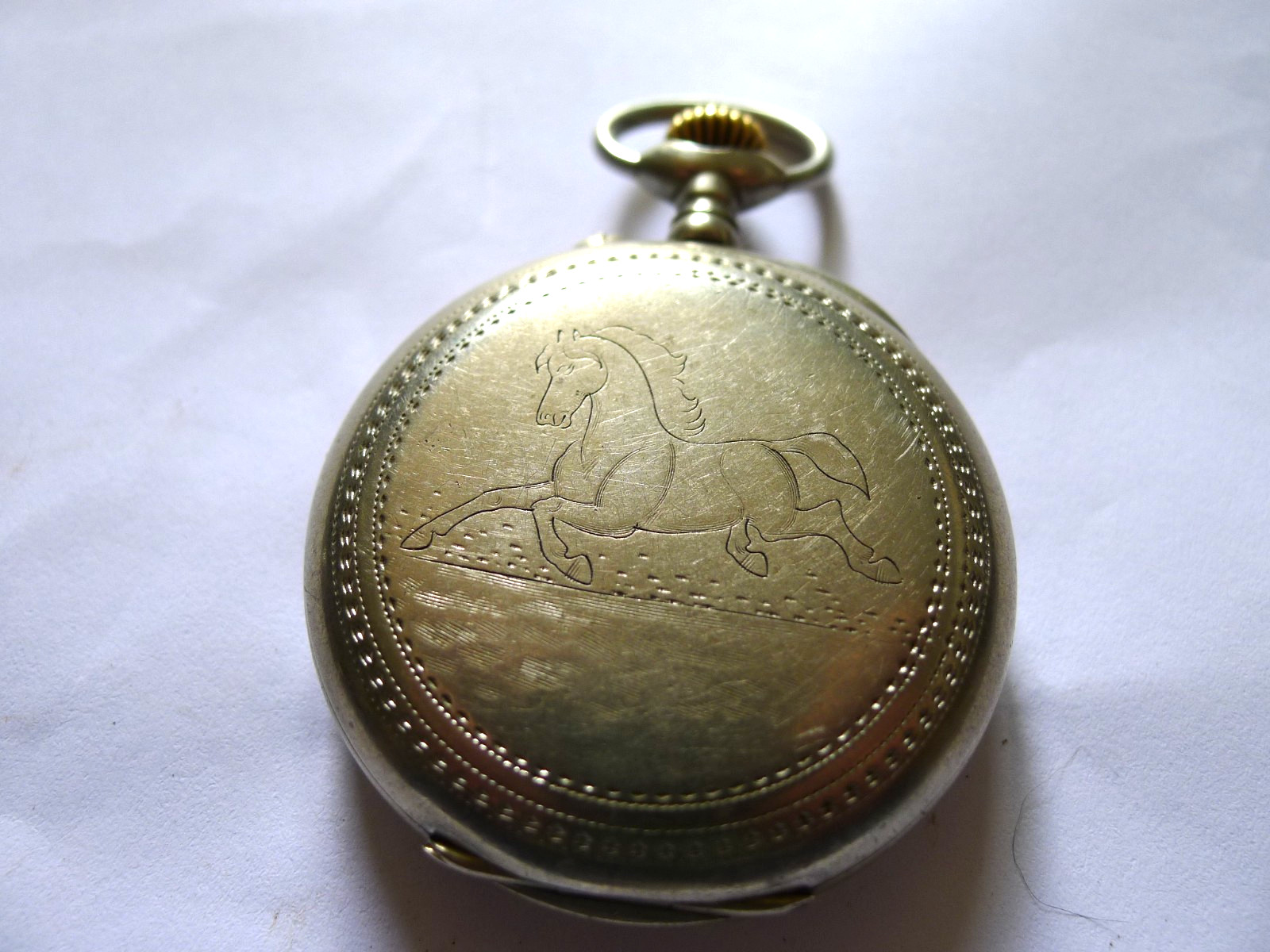 Armida C1900 Nickel White Dialed 48mm Pin Set Pocket Watch. Working. GC