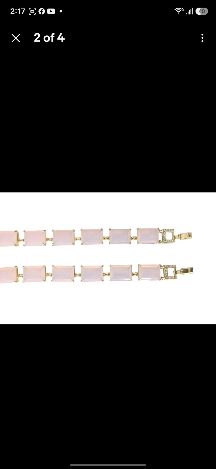 Heidi Daus “In Vogue” 2-piece Step-Cut Bracelet Set-opal pink Color-7.5″-NWT