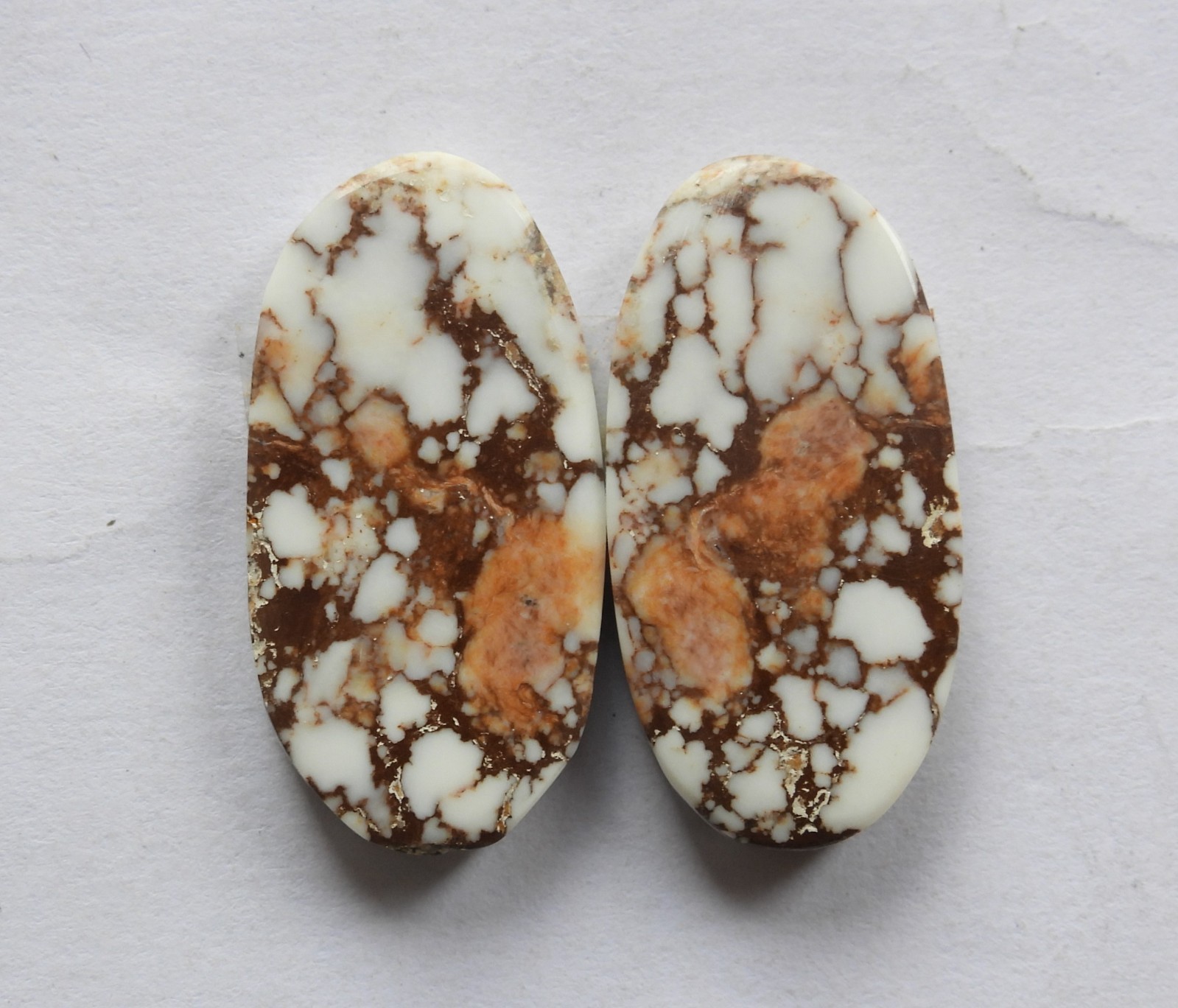 28.75 Ct Natural Wild Horse (25.7mm X 13mm each) Cabochon Loose Match Pair