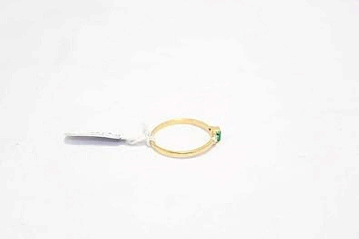 Emerald 18kt Gold Yellow Diamond Ring Diamonds Natural 18 KT Vintage Stone