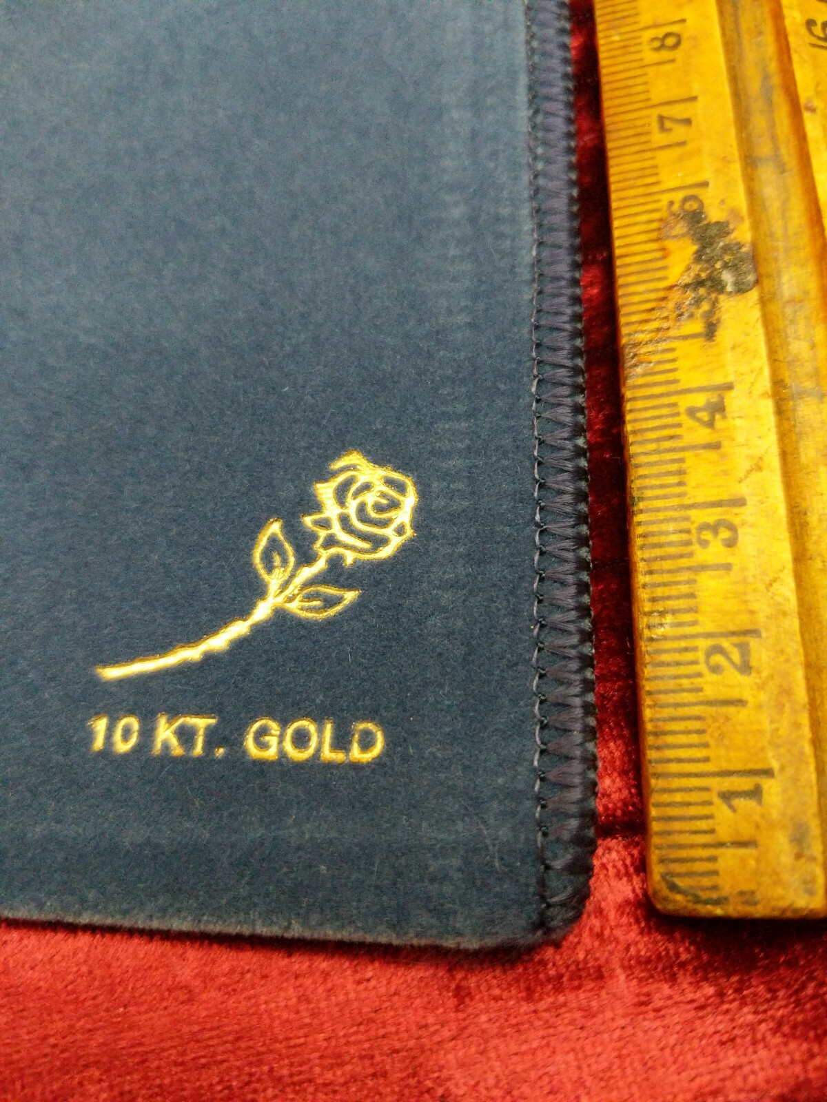 12X New NOS Blue Felt 4″X6″ Pouch Lot 10kt Gold Rose Stamped Keep Jewelry Coins