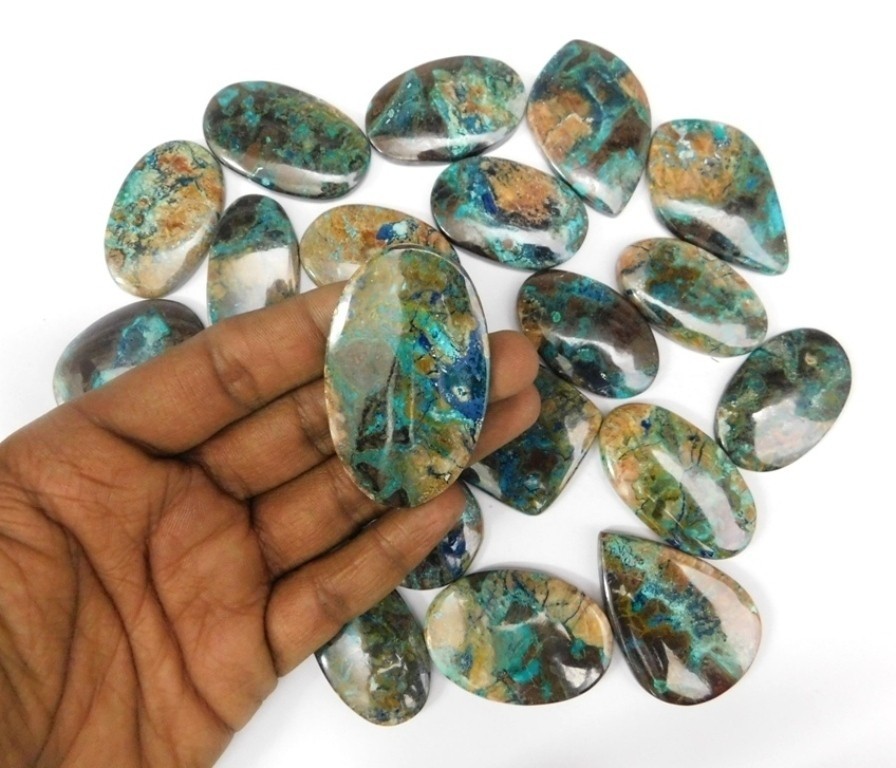 Beautiful Shattuckite Cabochon Gemstone For Making Jewelry Wholesale Lot 71584