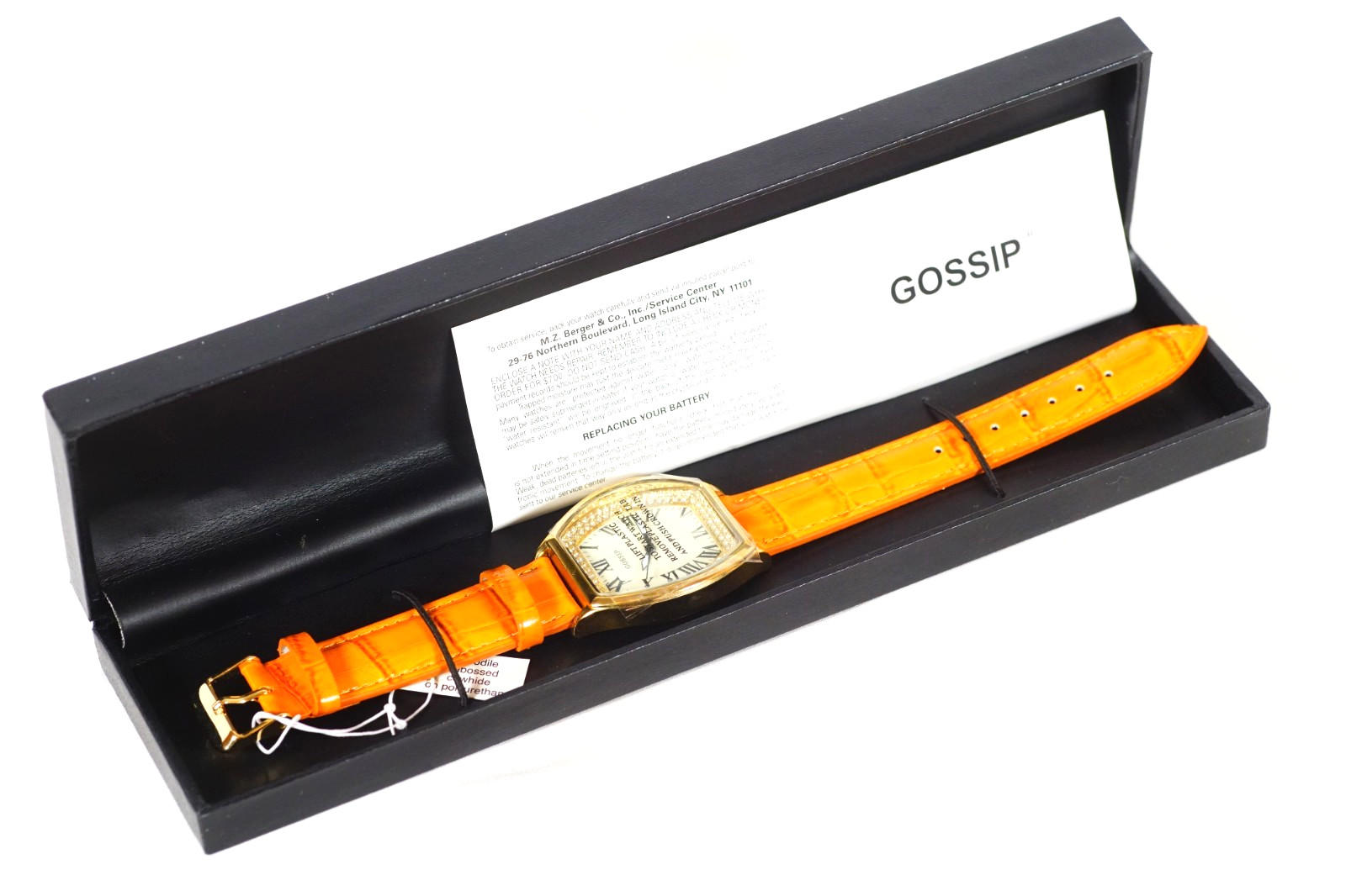 GOSSIP Watch GSP-858 Tonneau Barrel Shape Quartz Unisex Wristwatch – UNUSED!