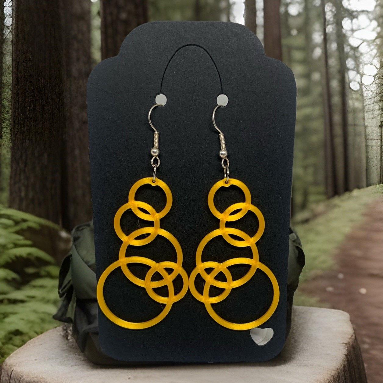Pair of 3D Printed Statement Earrings – Bold, Lightweight & Colorful Jewelry