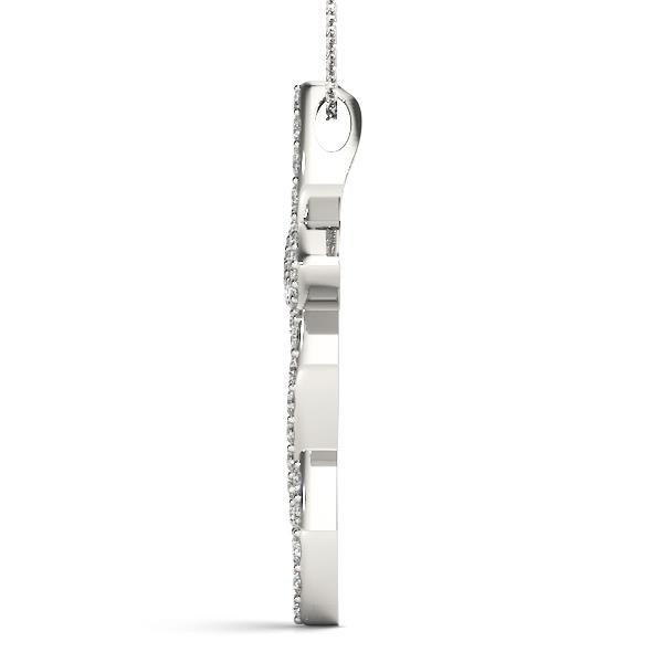 VS F 0.50-1.00 Ct Round Lab Grown Diamond 14K White Gold Religious Cross Pendant