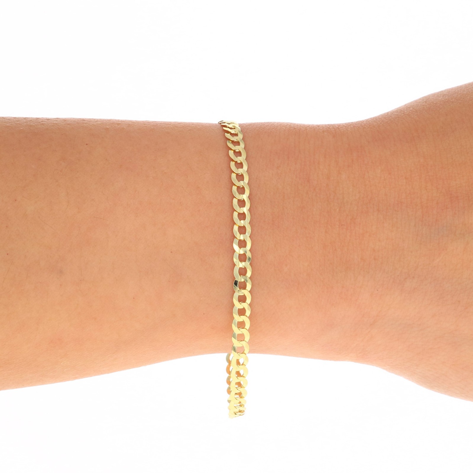 14K Yellow Gold Solid 2.5mm-12mm Cuban Curb Chain Link Bracelet Men Women 7″- 9″