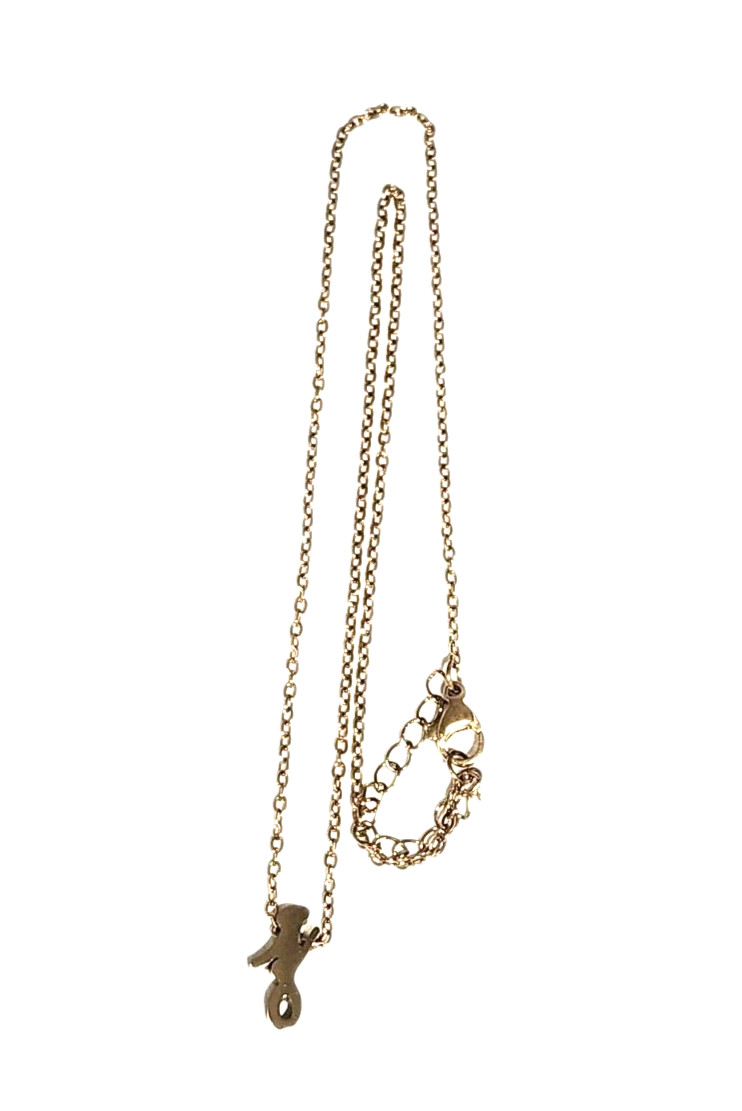 Dainty Cursive Letter J Initial Gold Tone Charm Pendant Necklace 17″ Name Cable