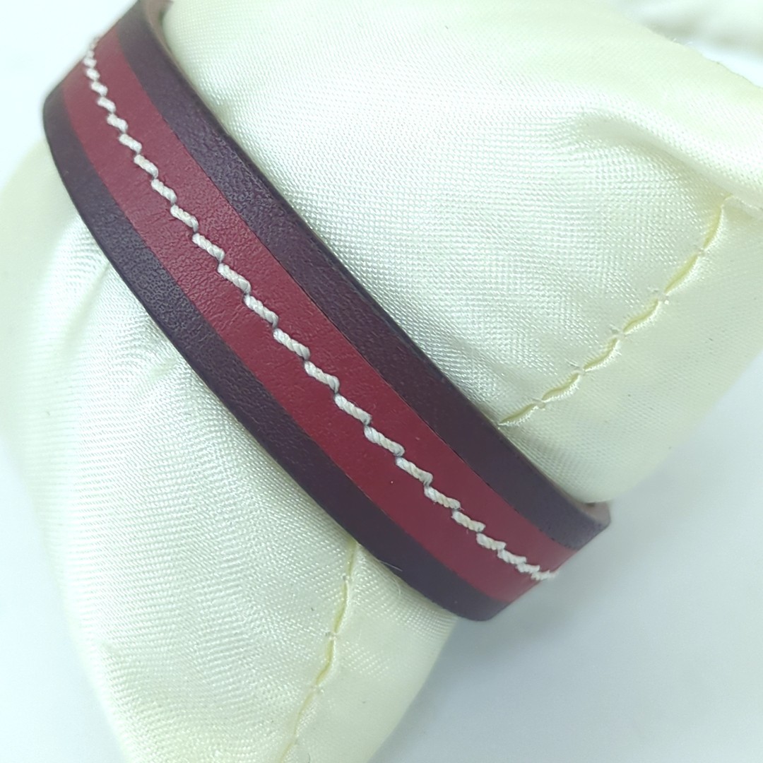 Salvatore Ferragamo Bracelet Wrap Made in Italy Leather Red Approx. 25.5cm