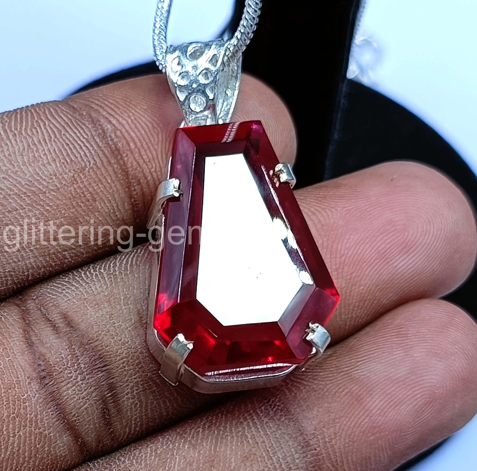 IGL Certified 45.00 Ct Natural Ruby 925 Silver Pendant Loose Gemstone 5JOU