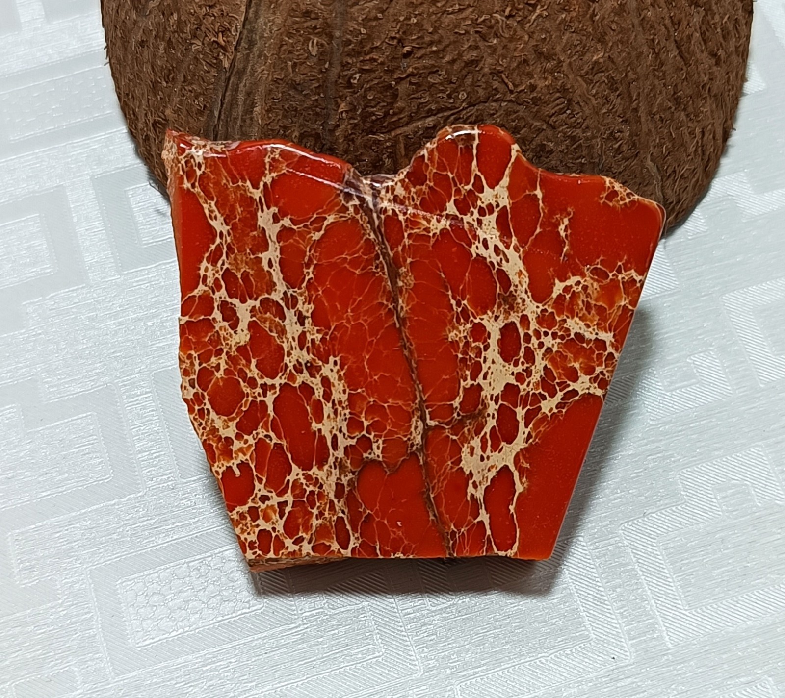Certified Arizona Mine Orange Natural Turquoise Slab 142.95 Ct Loose Gemstone