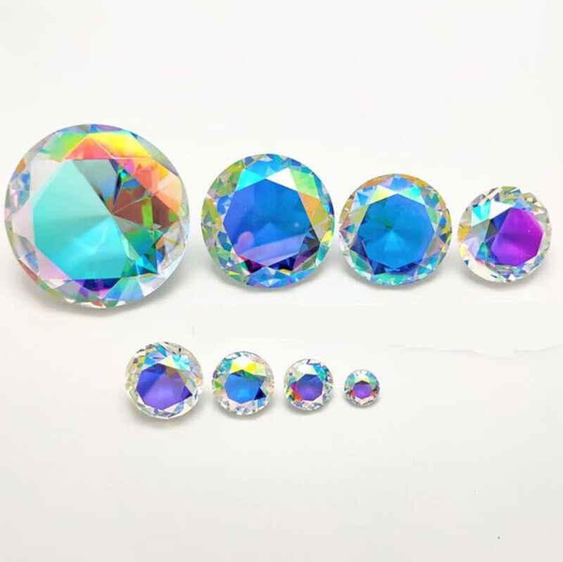 Transparent AB color Crystal Diamond Artificial Glass Pointed Bottom Size Gemsto