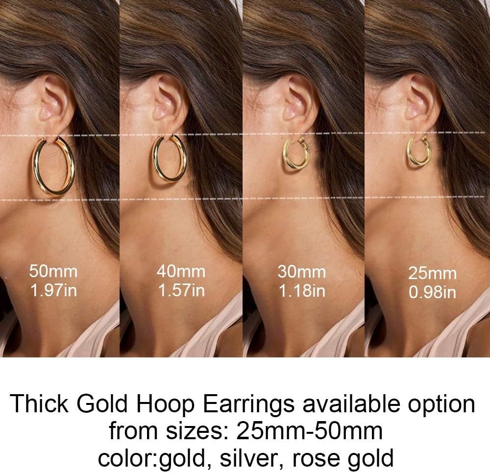 Womens 30mm Chunky Gold Hoop Earrings – Perfect for Every Occasion, Gift Boxed