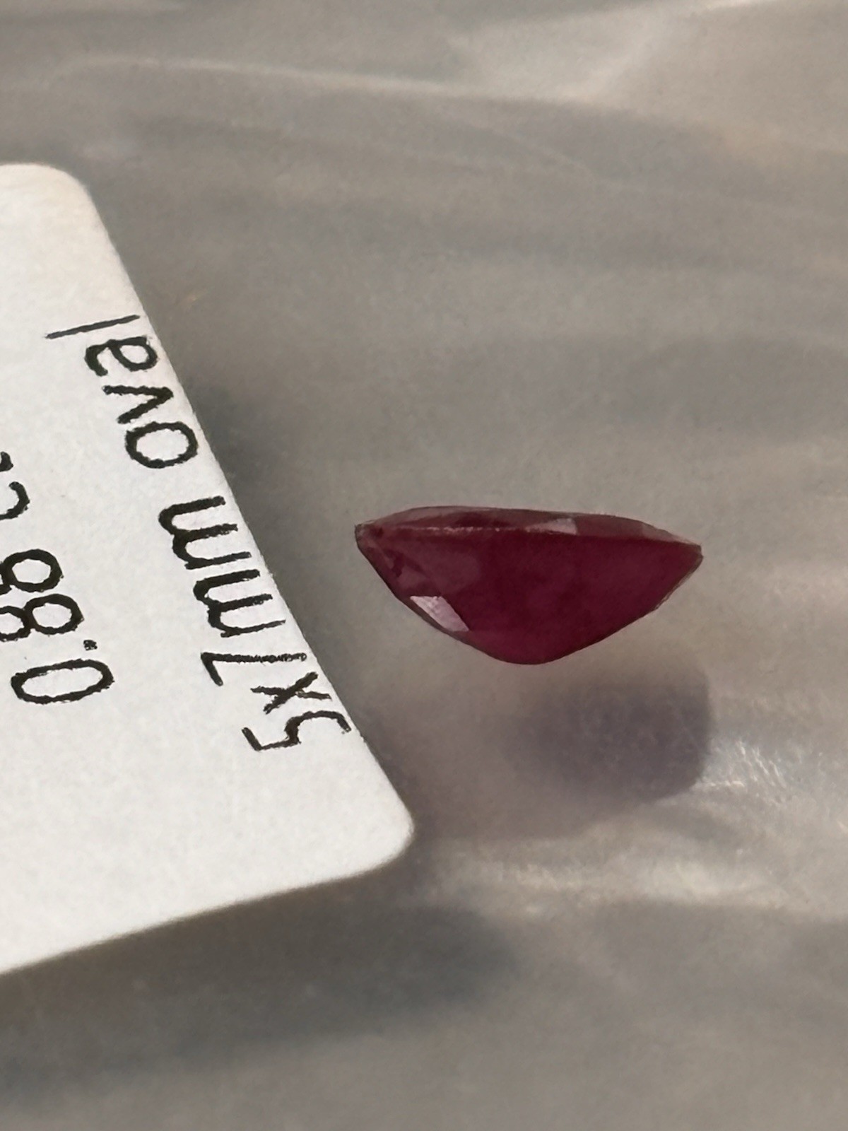 Natural Ruby Loose Gemstone 0.88 ct Red Oval Cut Faceted 5×7 mm