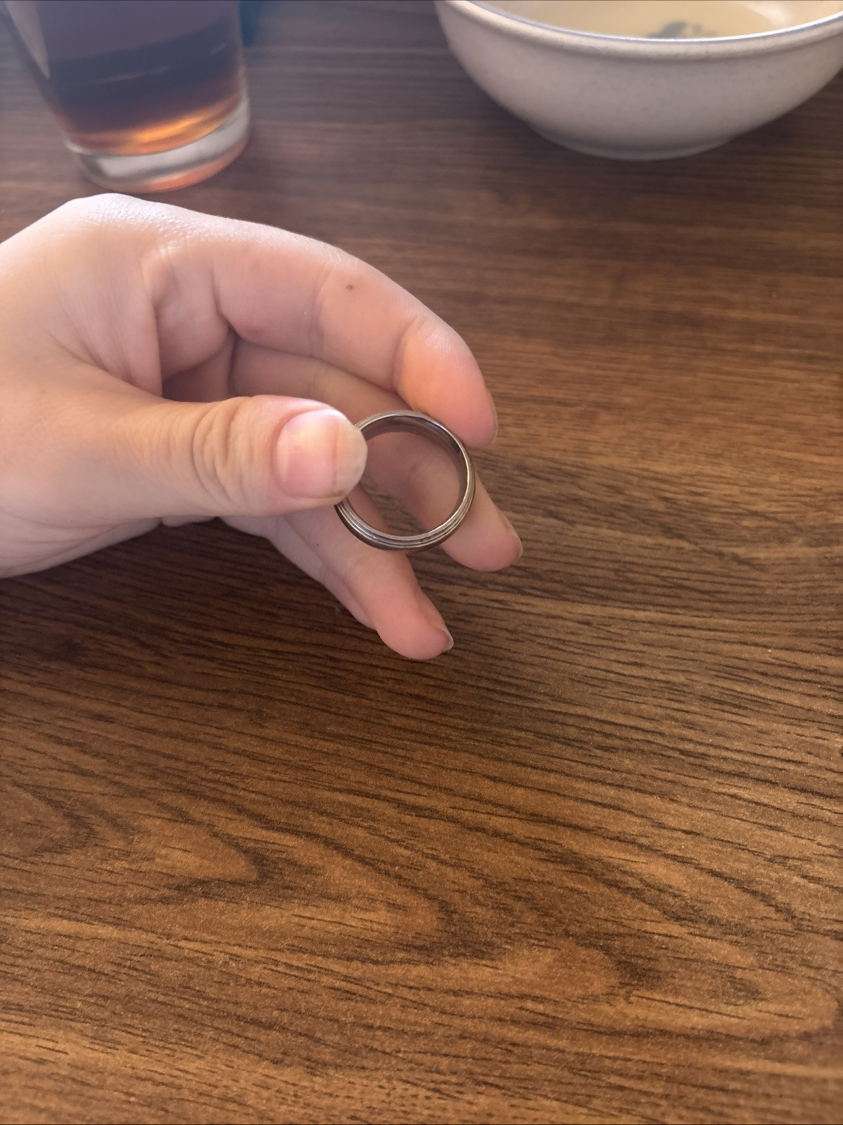 Stainless Steel Ring With Real Diamonds Size 11