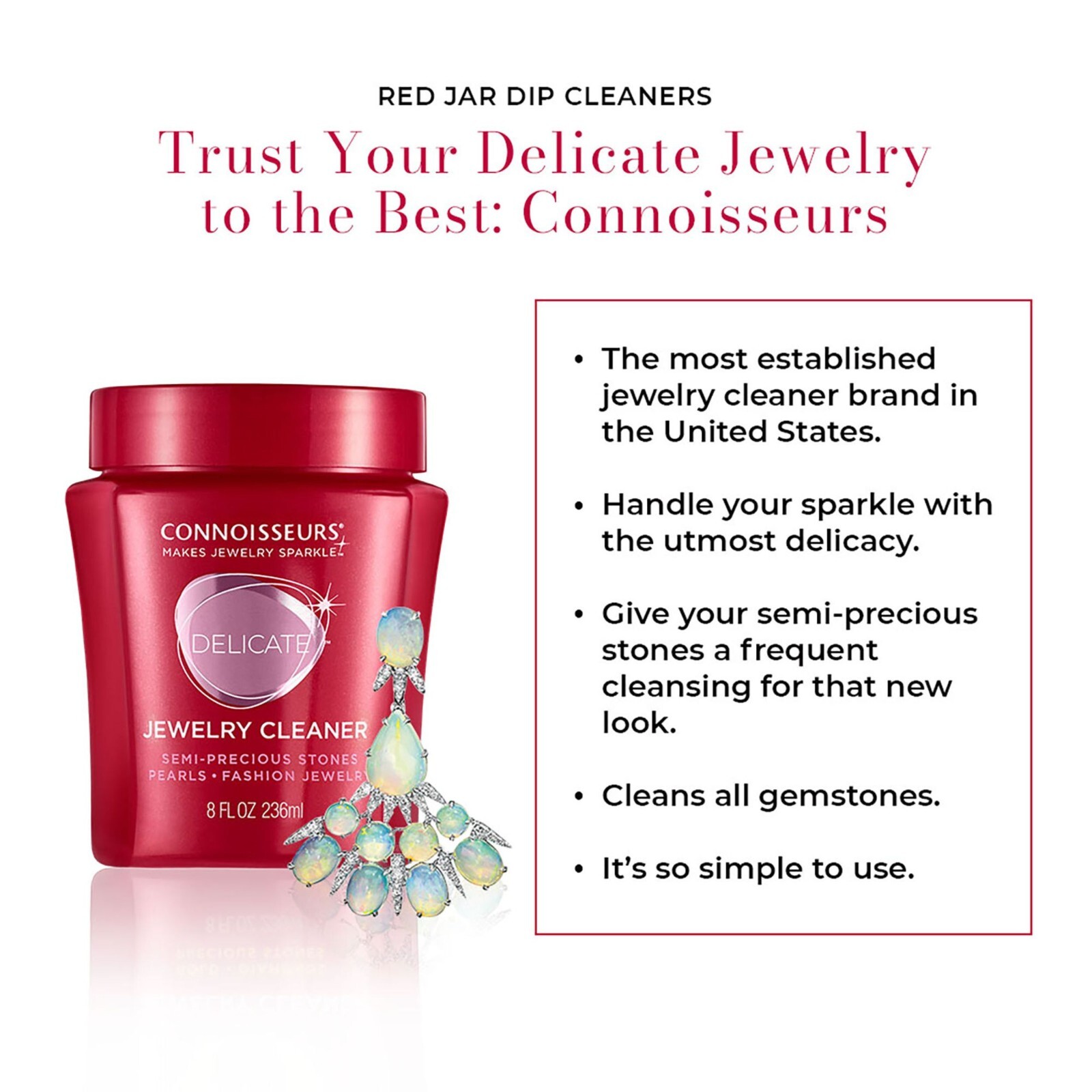 Connoisseur’s Delicate Jewelry Cleaner Pearls Sensitive Stones Liquid Cleaner
