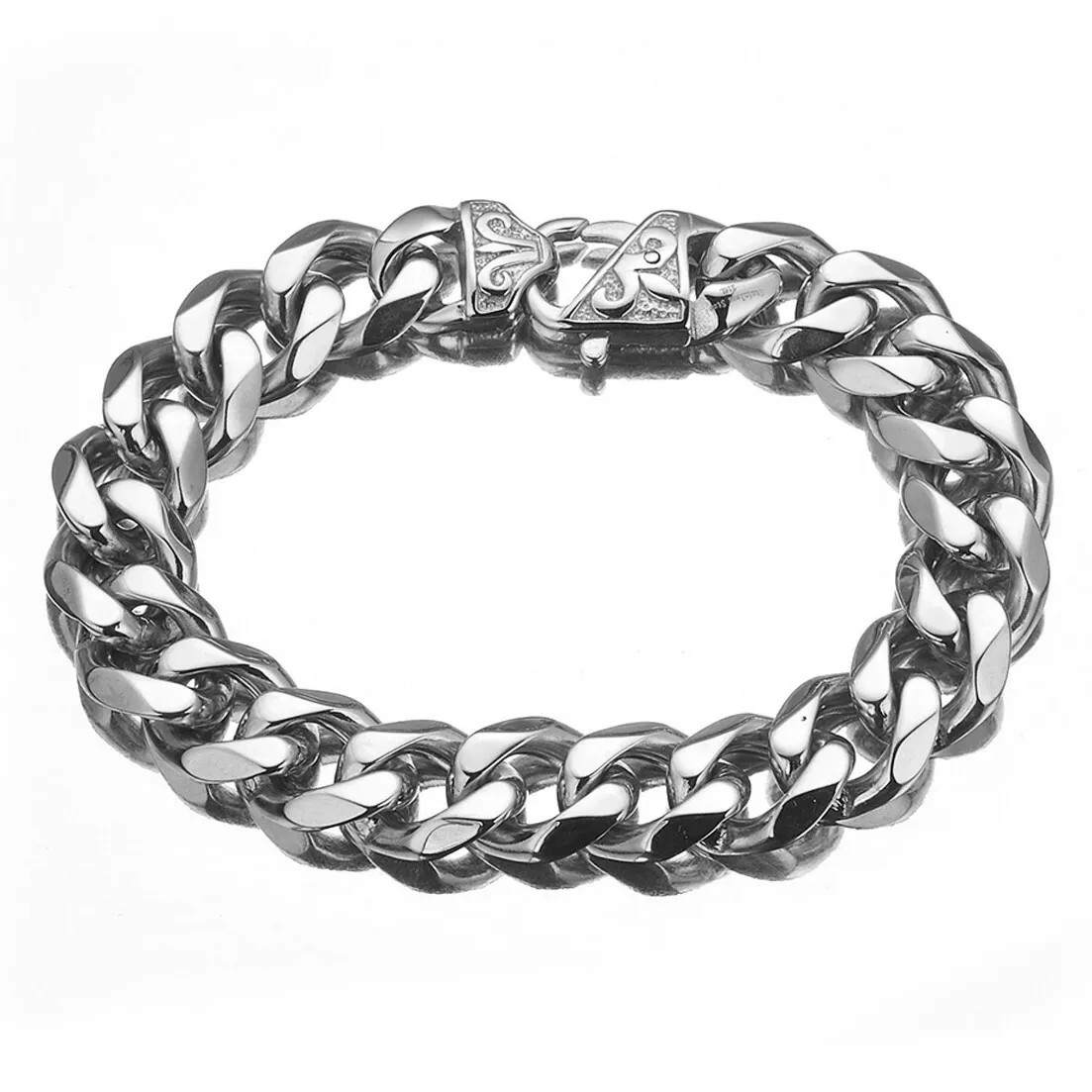 Men’s Black/Silver/Gold Stainless Steel Curb Cuban Link Chain Necklace 16″-40″