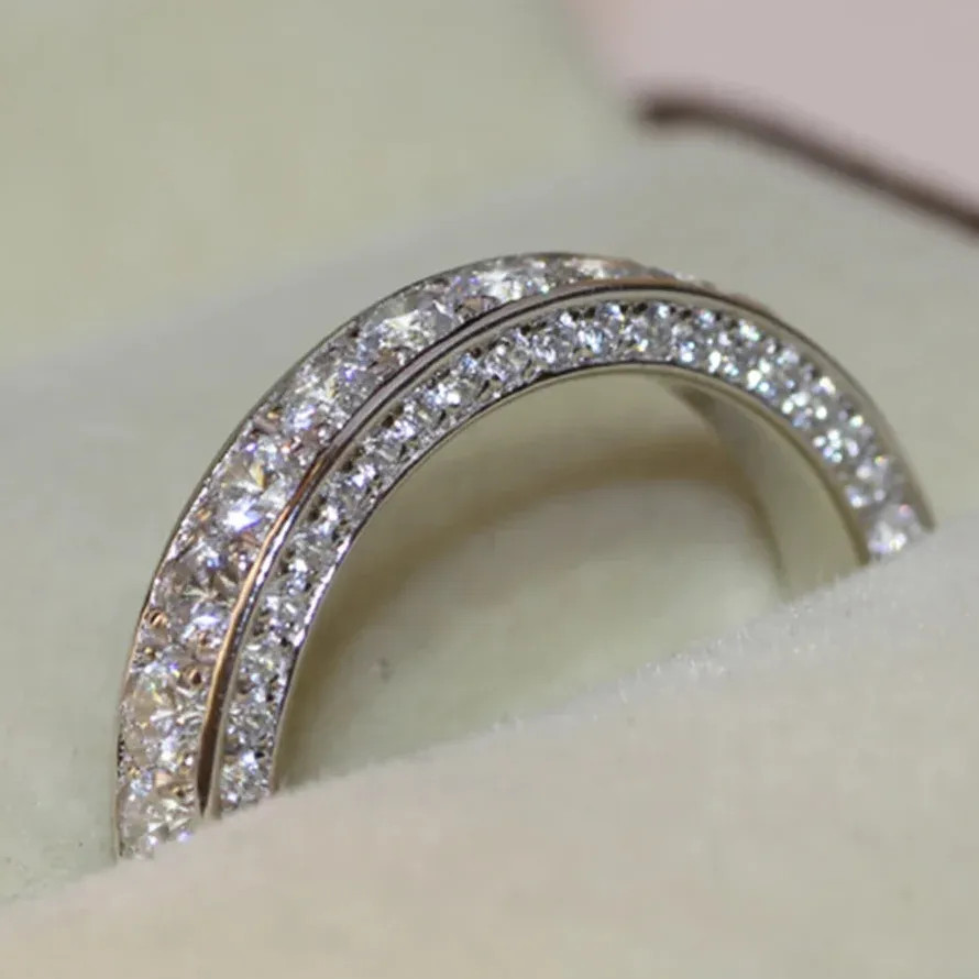 Women’s Zinc Alloy Wedding Party Ring Dazzling Cubic Zircon Anniversary Gift