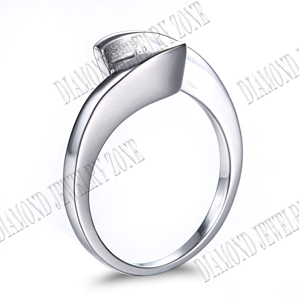 Tension Setting Semi Mount Round 7mm Beautiful Engagement Ring Sterling Silver