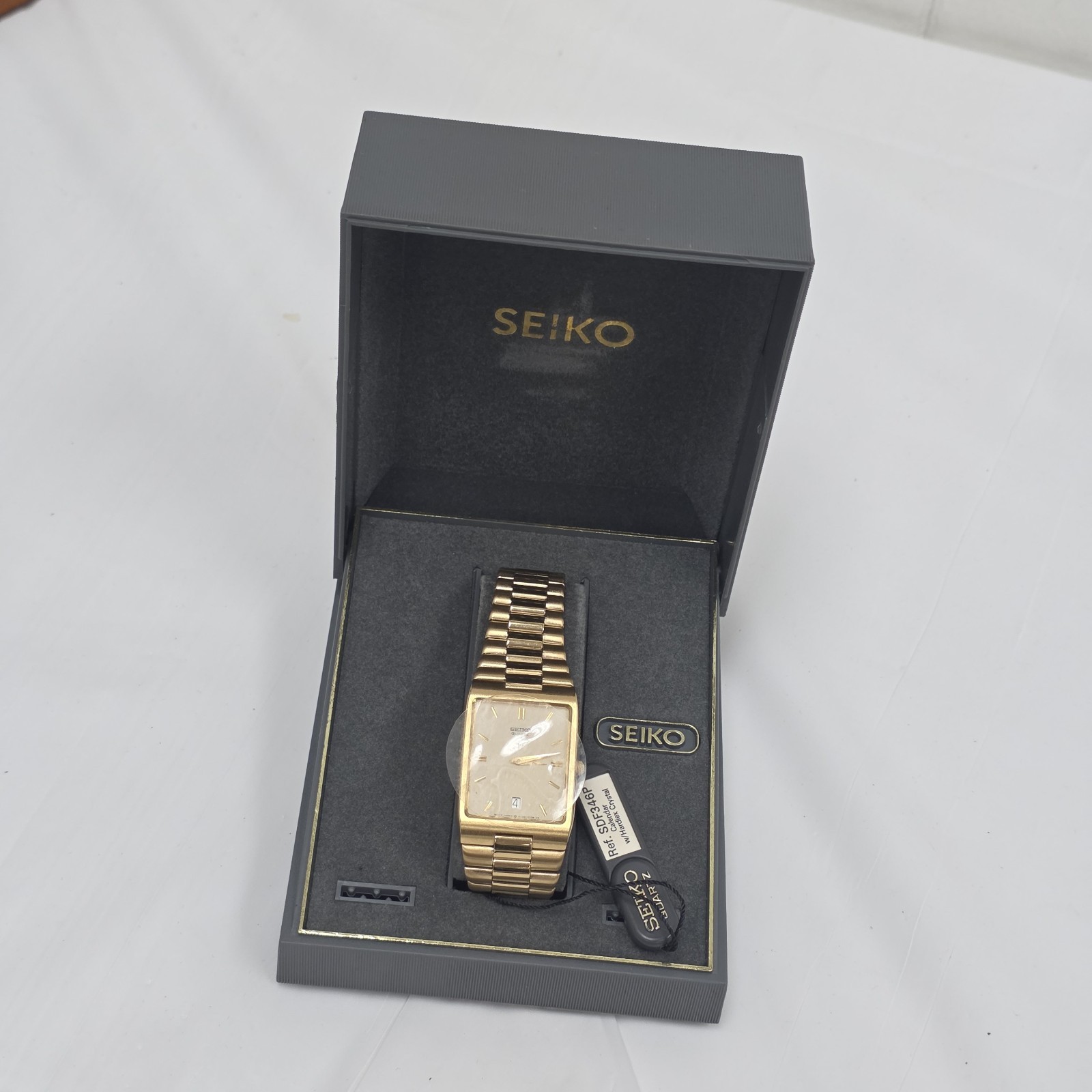 New Old Stock Vintage SEIKO 5Y39-5150 Quartz Analog Men’s Dress Tank Watch