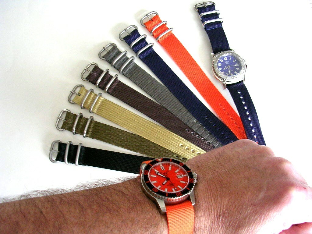 20mm Black Red stitch 1pc NATO G10 UTC nylon watch band strap RAF Bond IW SUISSE