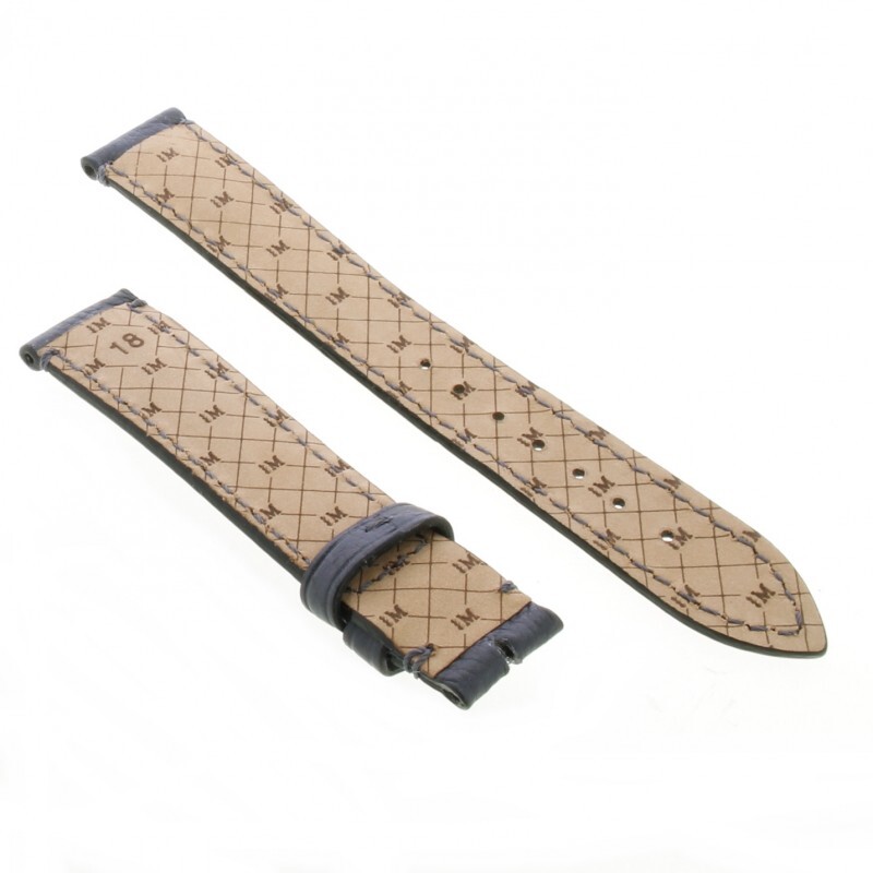 Cinturino Pelle Vitello Volanato Cucito a Mano Grigio Blu opaco 18/16 mm bombatu