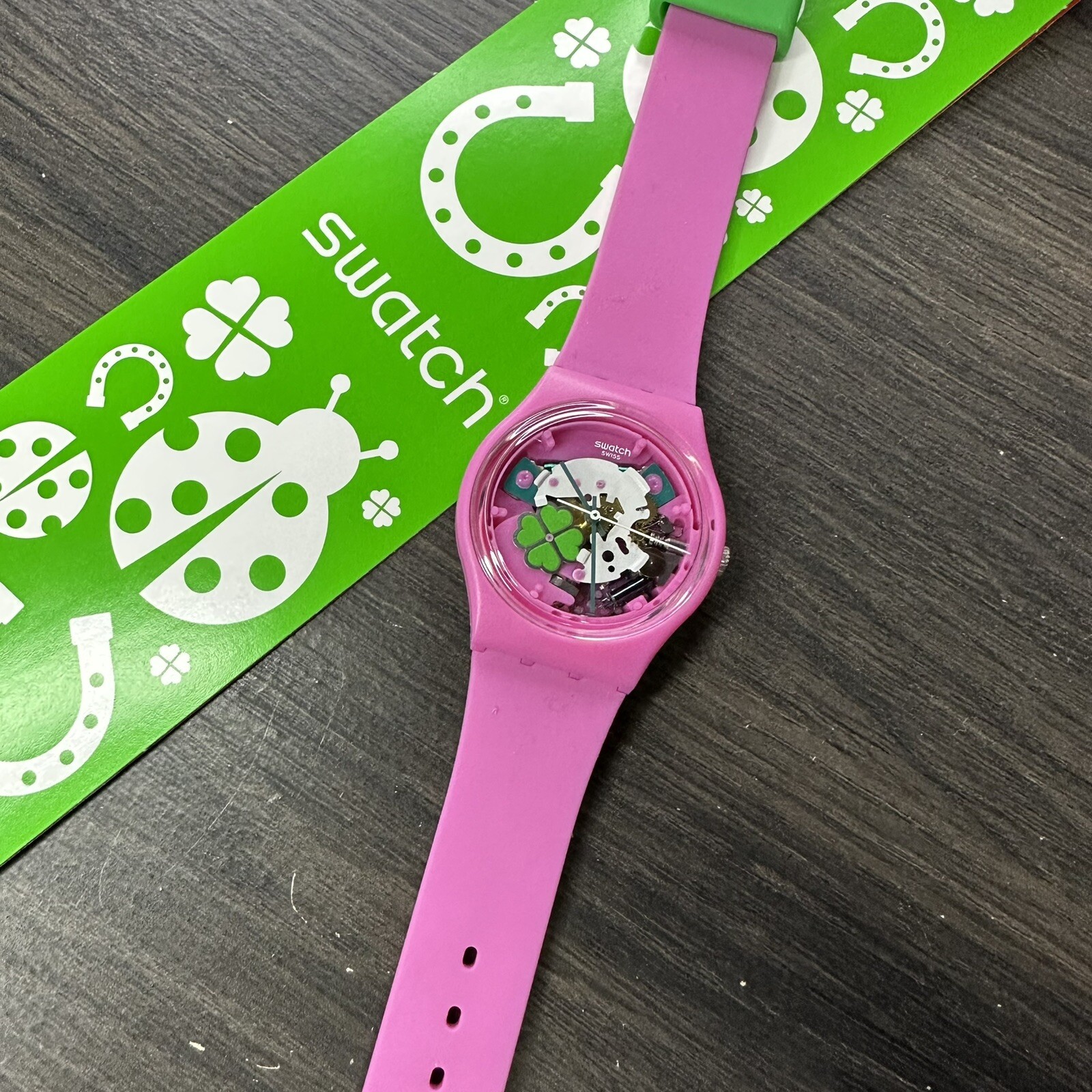NEW✅LIMITED✅ Swatch Originals Flowerfull Get Lucky Pink Women Watch 34mm GP147