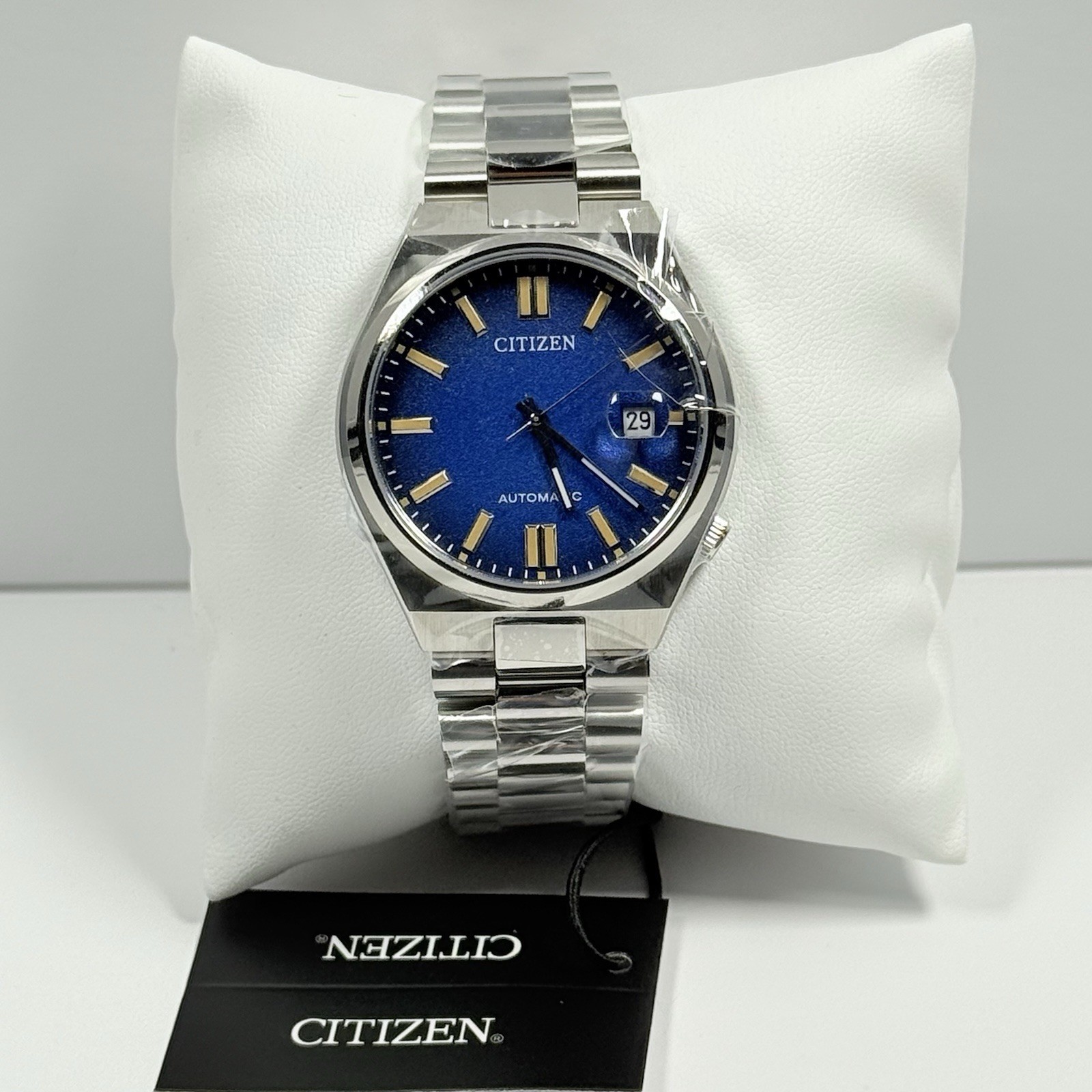 New-Citizen Tsuyosa NJ0151-88L Automatic Sunray Blue Dial Stainless Men’s Watch