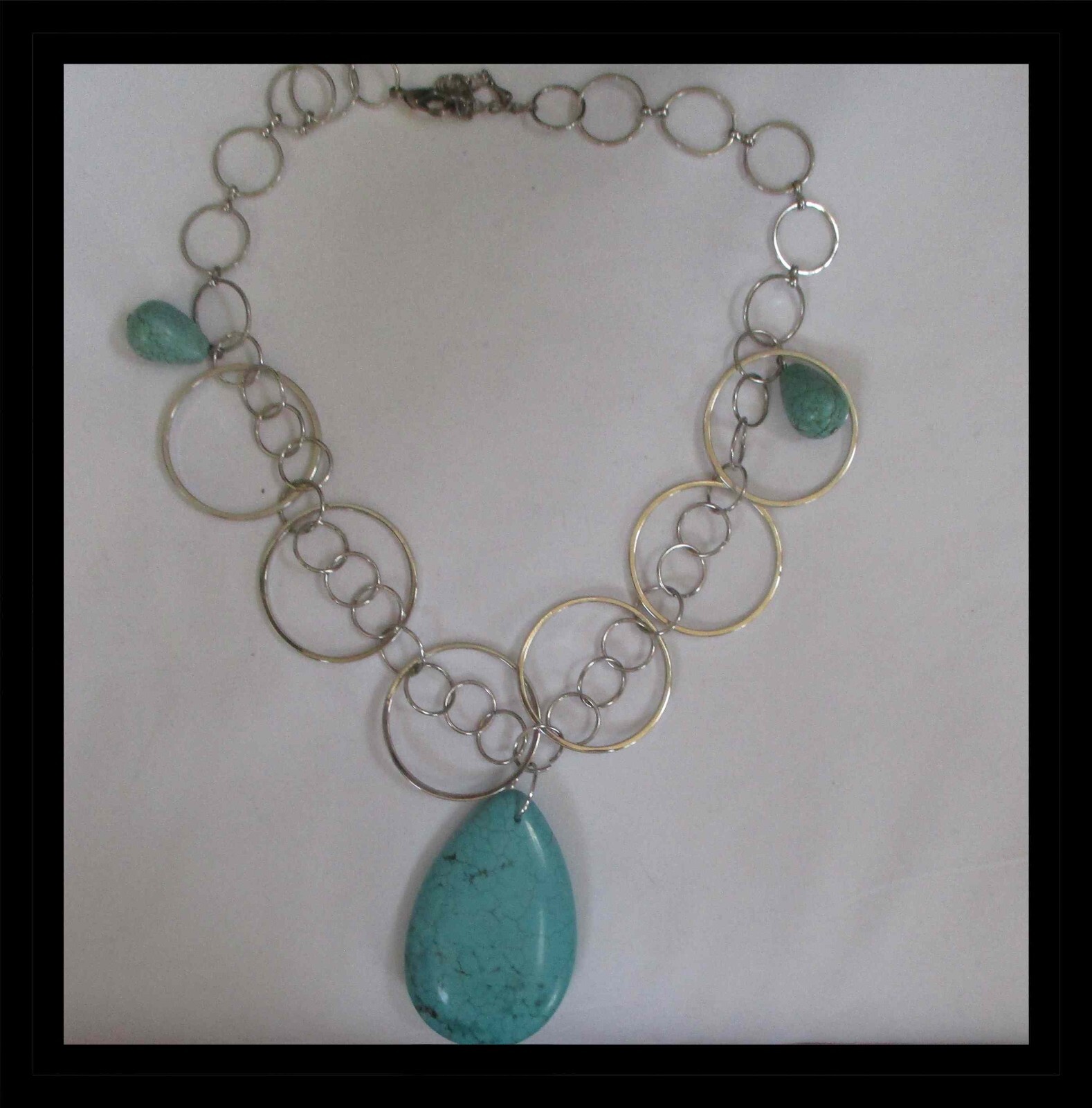 Bohemian Style Pendant Necklace Turquoise 17″ with 2″ Extender N007