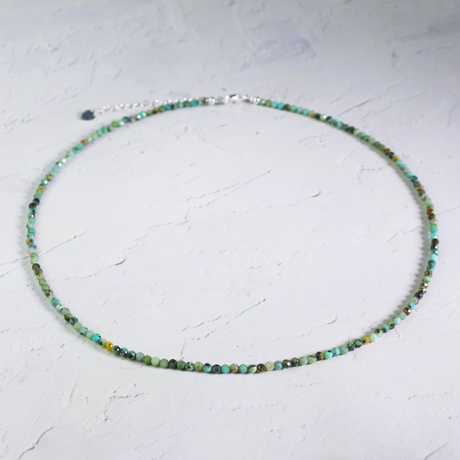3mm Turquoise Choker Delicate Beads Necklace Turquoise Crystal Dainty Choker