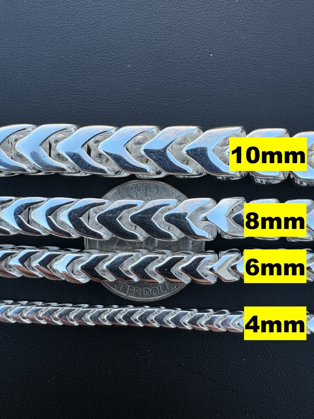 Mens BIG 4-10mm Franco Bracelet Real 925 Silver Box Clasp Handmade In Mexico