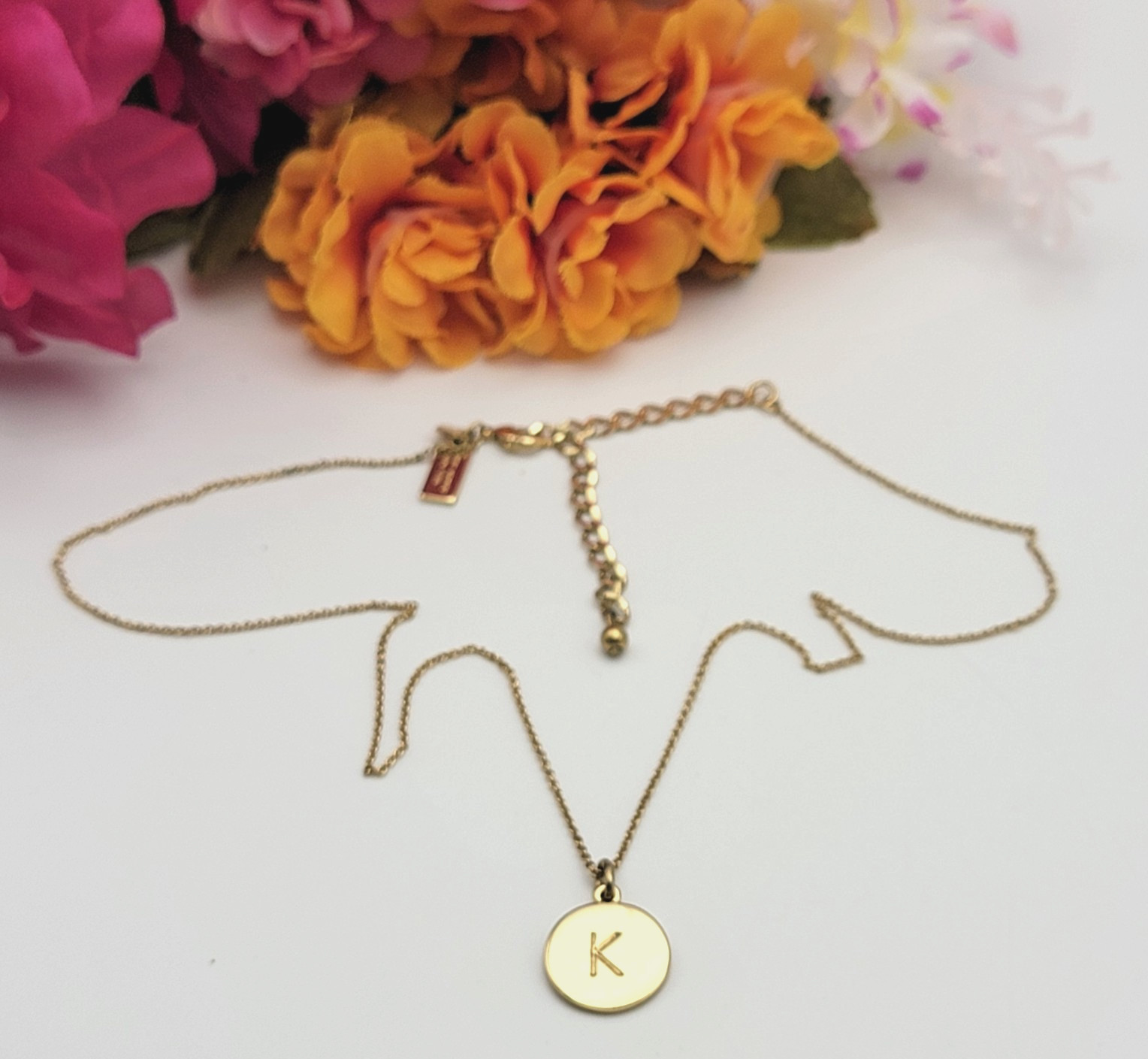 Kate Spade New York Initial K Pendant Necklace 12K Gold Plated One In A Million