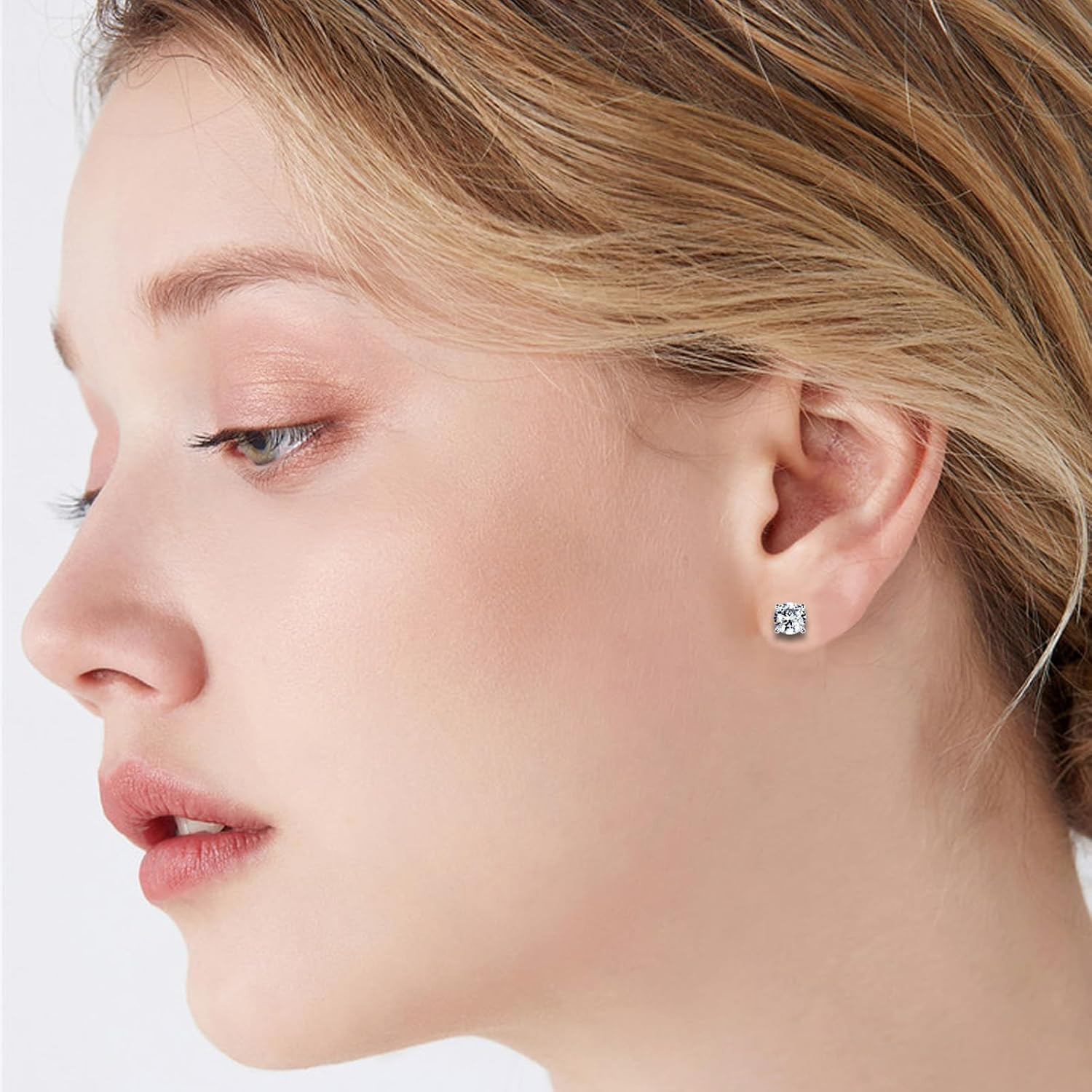 NEWITIN 2 Pairs Stainless Steel Magnetic Stud Earrings for Men Clip on Earring M