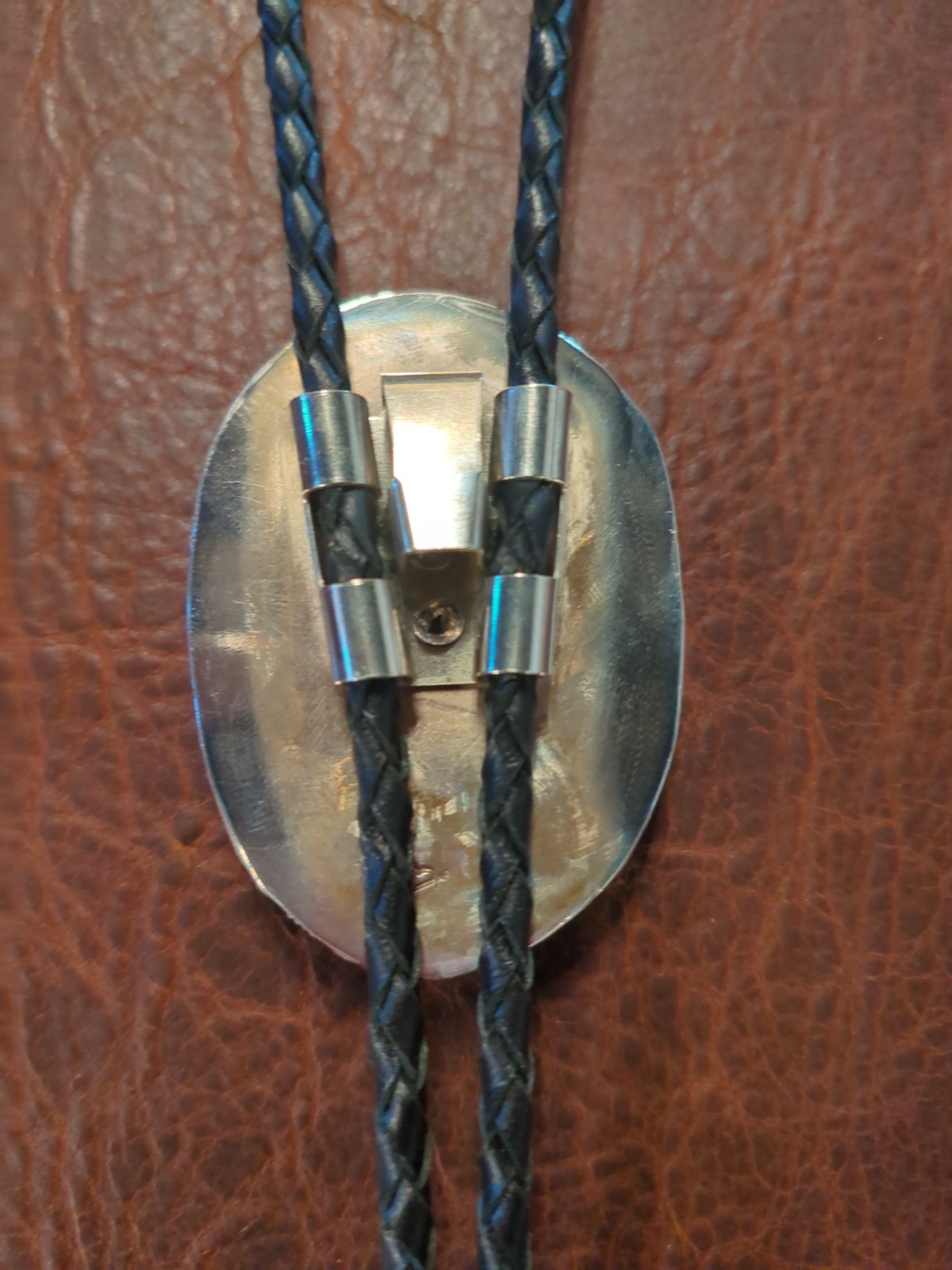 bolo tie silver handmade rhodonite