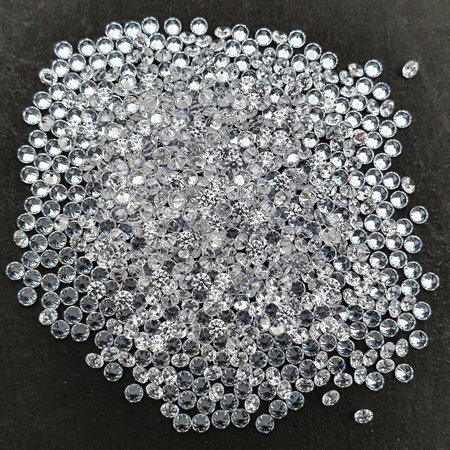 VVS 500 Pcs Natural White Topaz 1mm Round Diamond Cut Calibrated Gemstones Lot