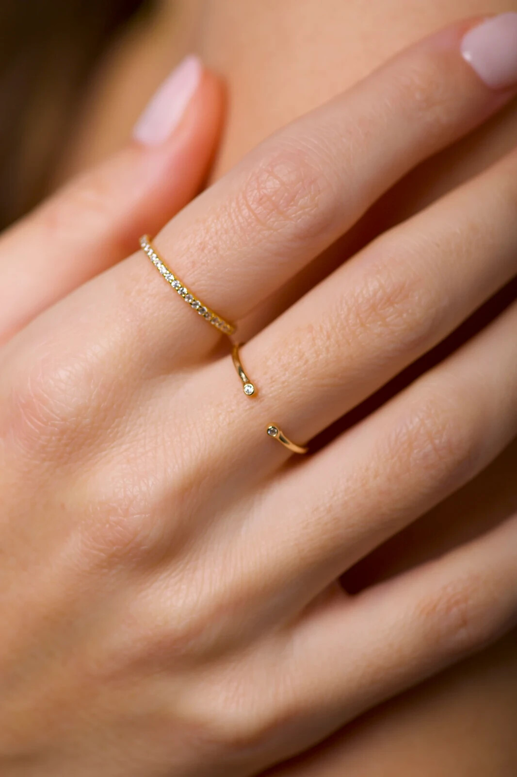 moissanite band Open cuff ring Gold plated 925 Silver ring for mother’s day gift