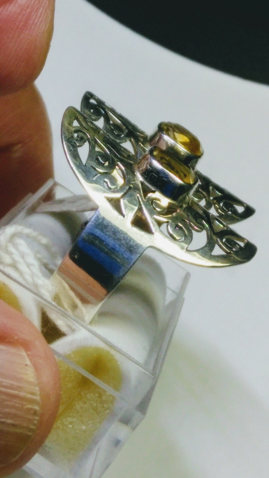 LOVELY NATURAL CITRINE IN.925 STERLING SILVER RING IN SIZE 8.0-8.25 & 9.0-9.25!