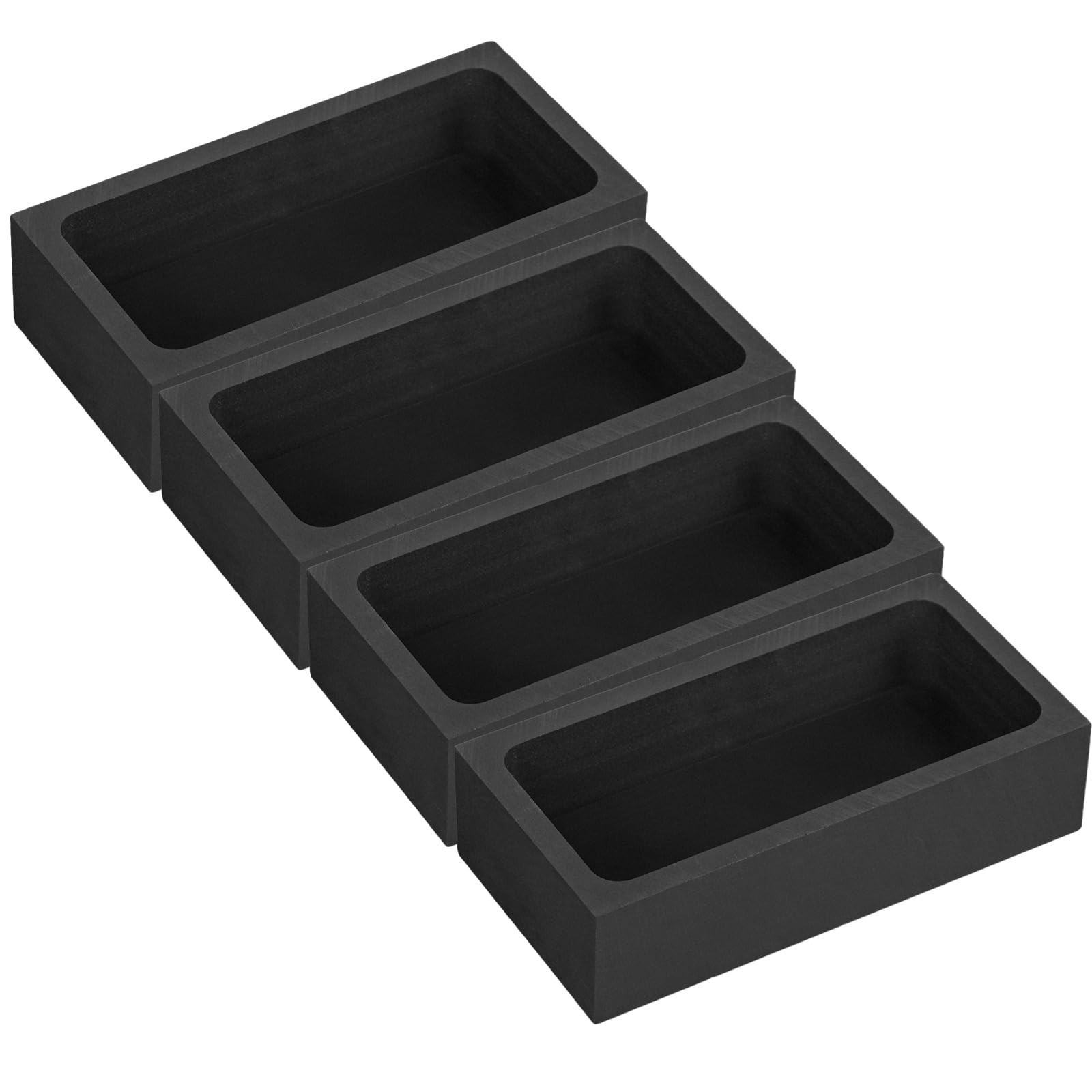 4 PCS Graphite Ingot Molds – 1KG Crucible Metal Melting Casting Kit for Gold, Si