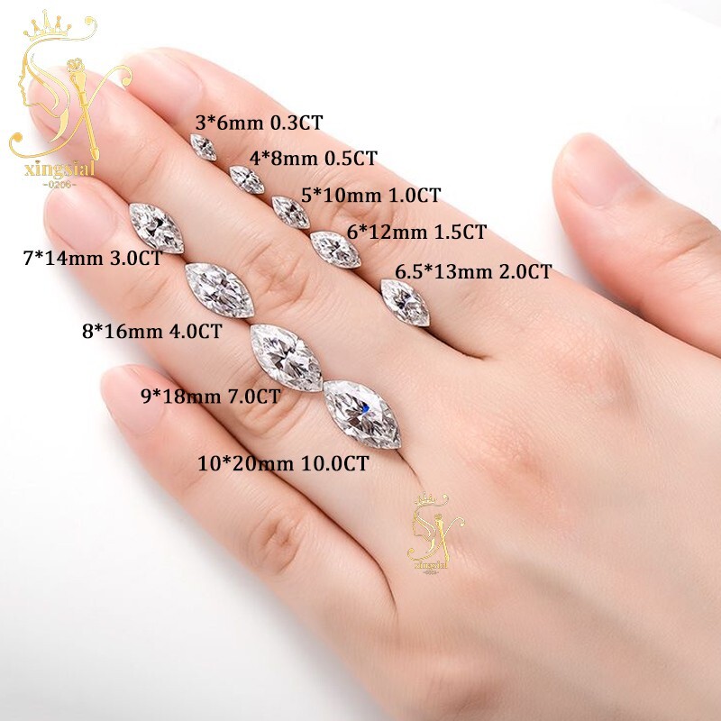 Moissanite Loose Stone Color Marquise Cut Lab Grown Diamond DIY Jewelry Gemstone