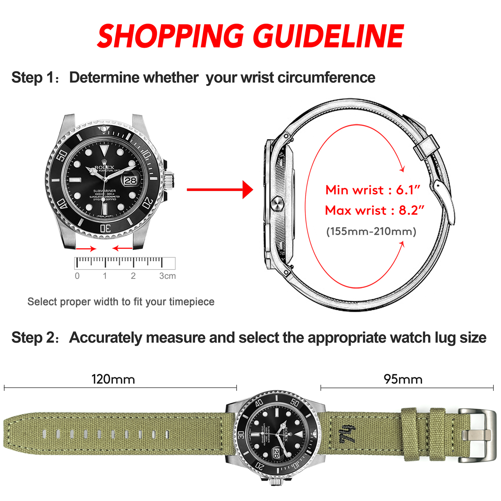 Quick Release Canvas Watch Band 18 20 22MM Military Fabric Watch Strap Men Women