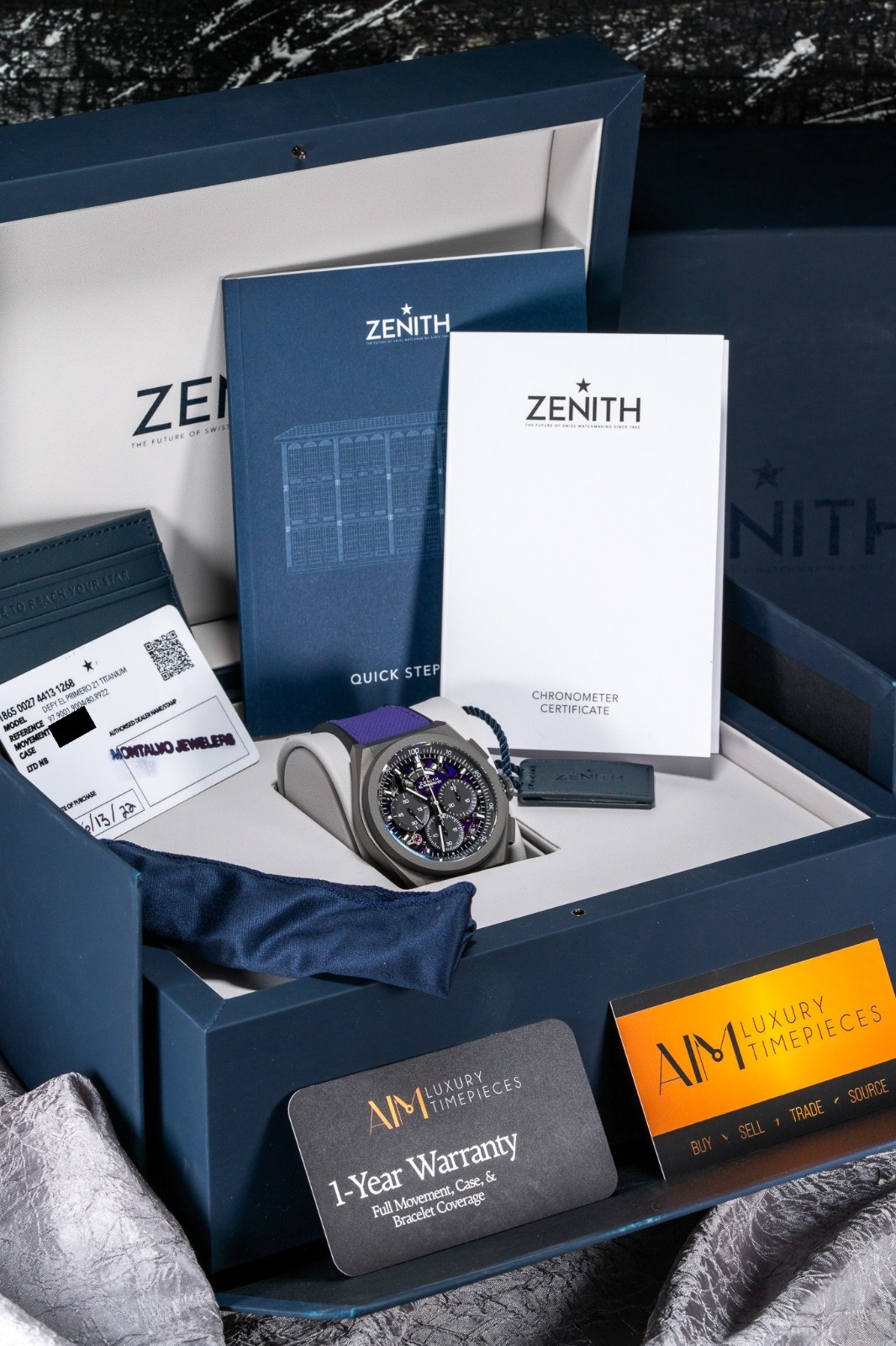 Zenith Defy El Primero 21 Ultraviolet Purple 44mm Titanium Chronograph Complete