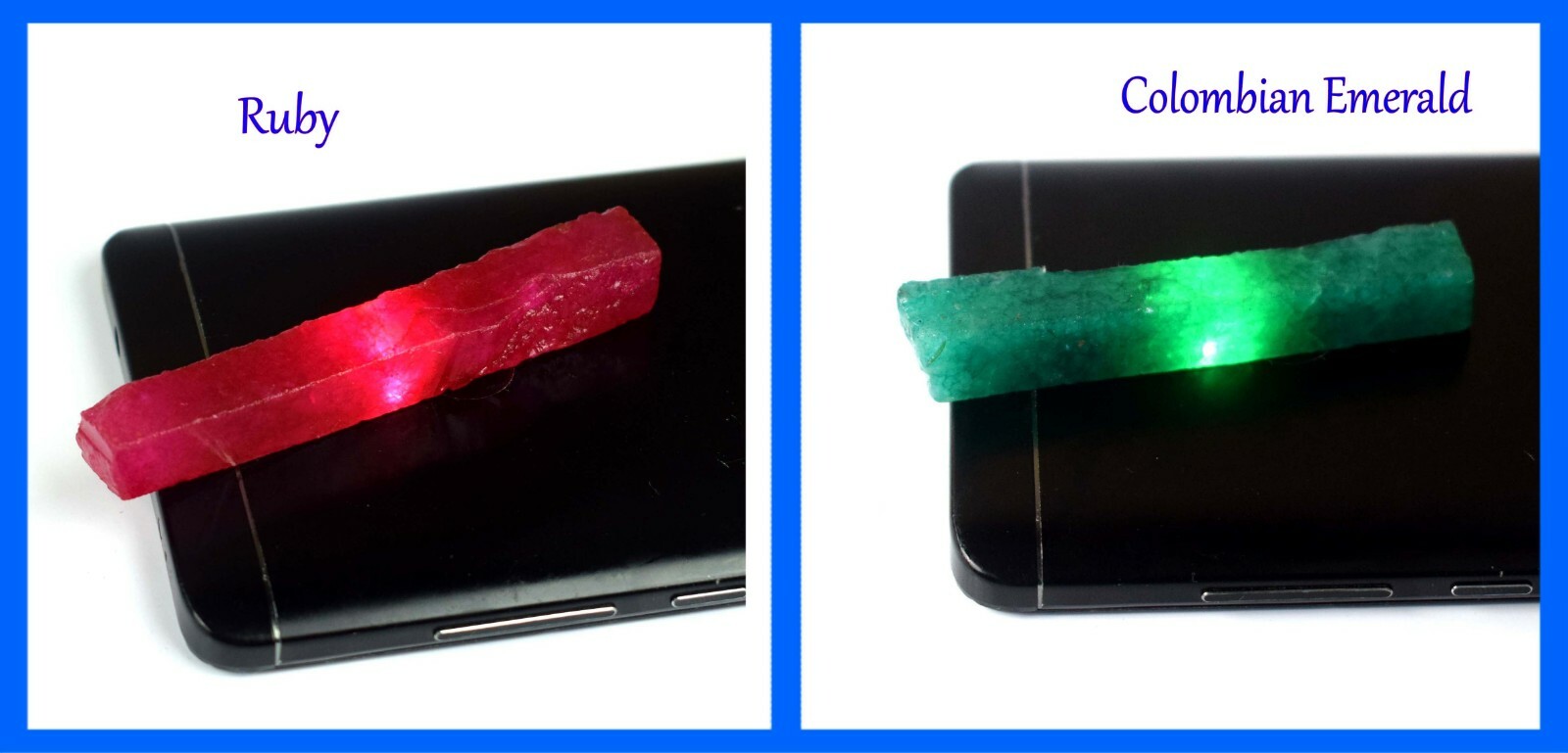Natural 120 Ct Ruby & Colombian Emerald Gemstone Slice Rough Pair GH116