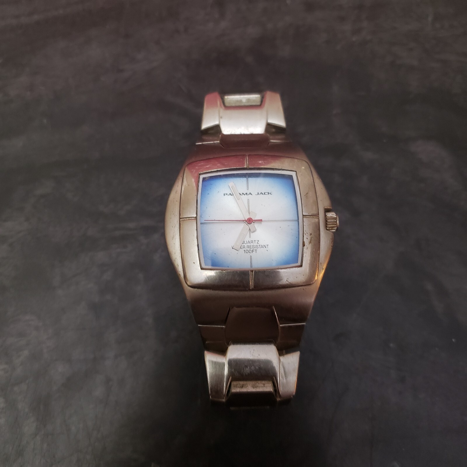Vintage Panama Jack Tide Runner Wrist Watch Quartz Silver Tone *Battery READ*