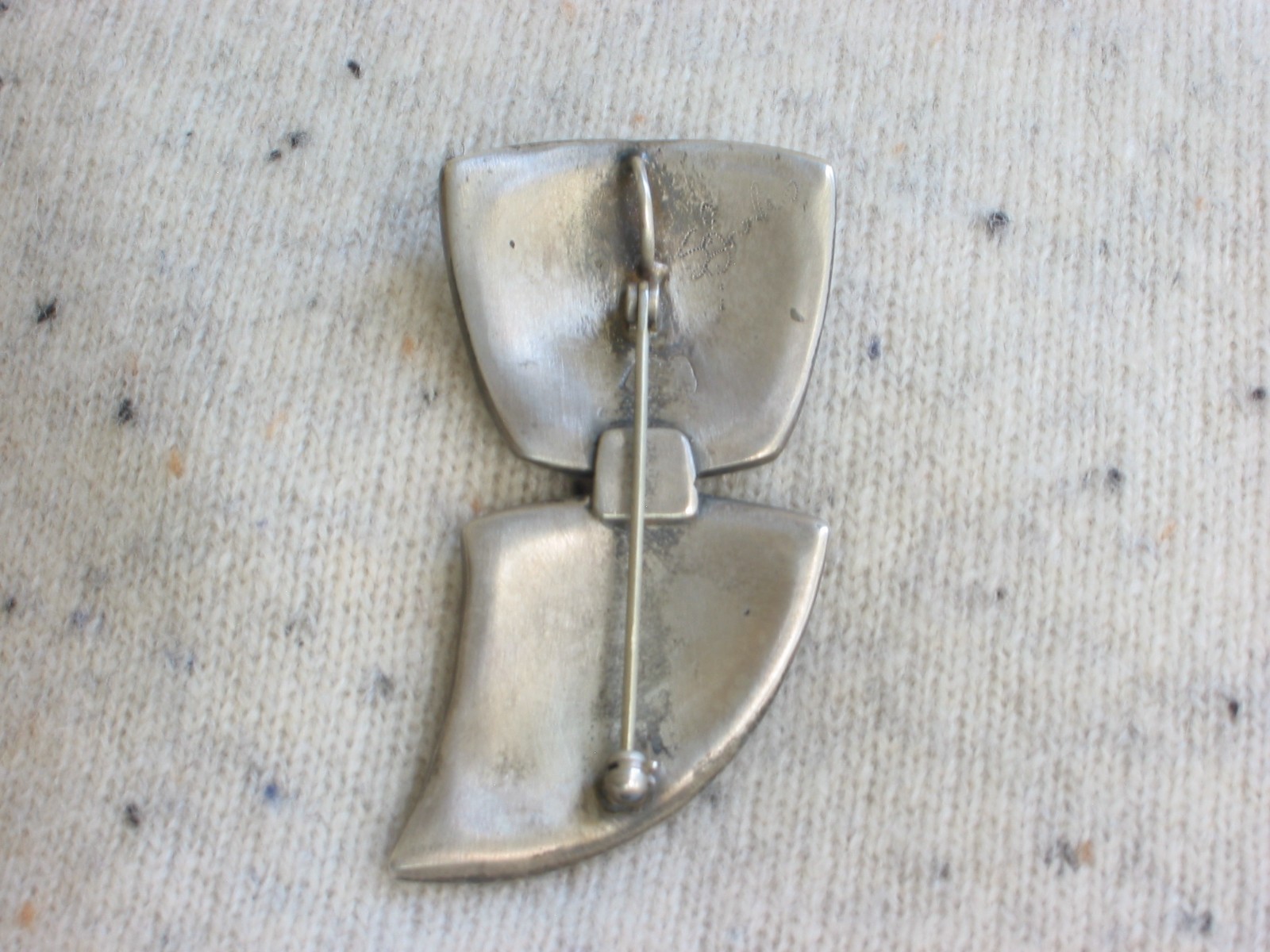 BROOCH PIN & PENDANT 2-IN-1 CONTEMPORARY ABSTRACT SIGNED MIXED MEDIA LAPEL PIECE