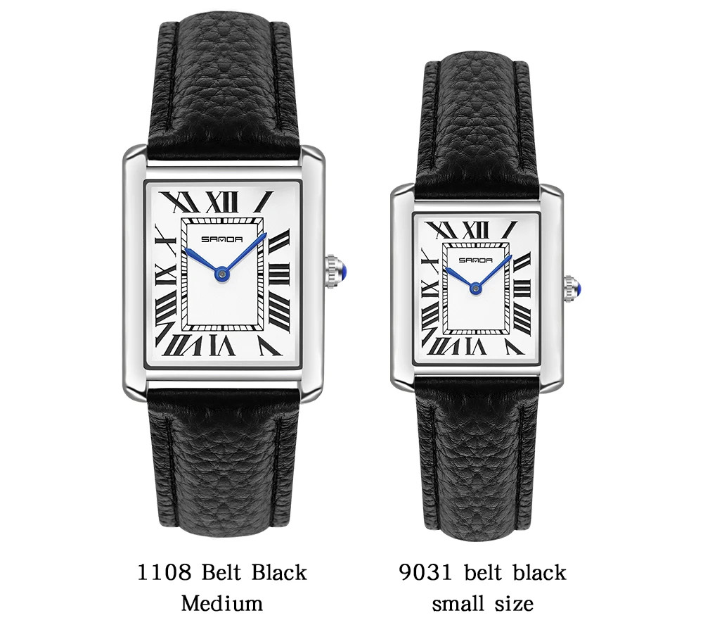 Fashion Roman Time scale 1108 Rectangular Couple Frank Watch Silver Luxur