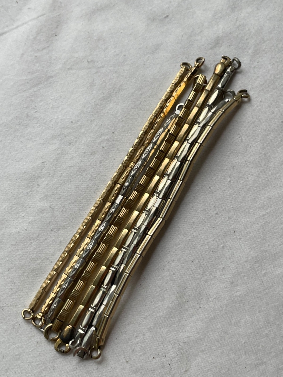GREAT KIT!!! 8 art-deco USA gold filled ladies watch bands – lot 0807